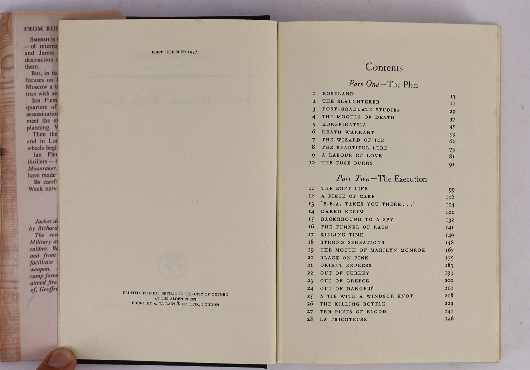 Fleming, Ian - From Russia, With Love. 1st Edition. half title and blurb leaf, pictorial cloth & (facsimile) d/wrapper. 1957; Fleming, Ian - You Only Live Twice. 1st Edition. half title & blurb leaf
